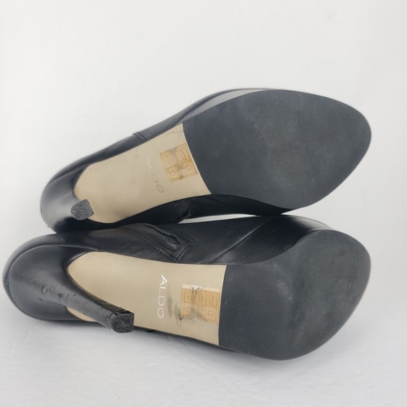 Aldo Women's High Heel Platform Leather Bootie Size 8.5 - Picture 15 of 16